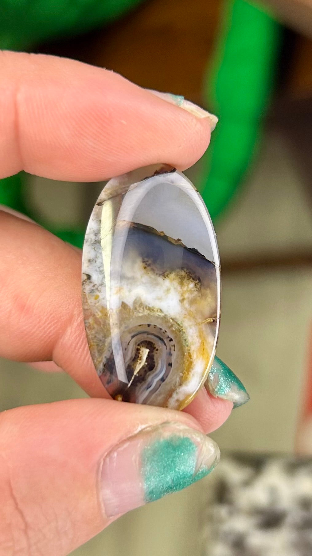 High grade Montana Agate cabochon