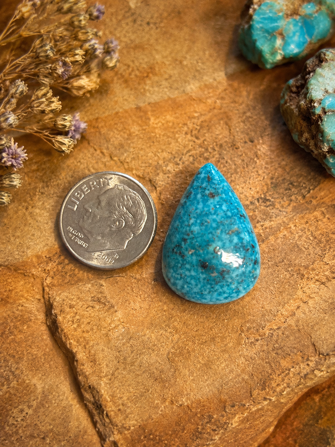 White water turquoise cabochon