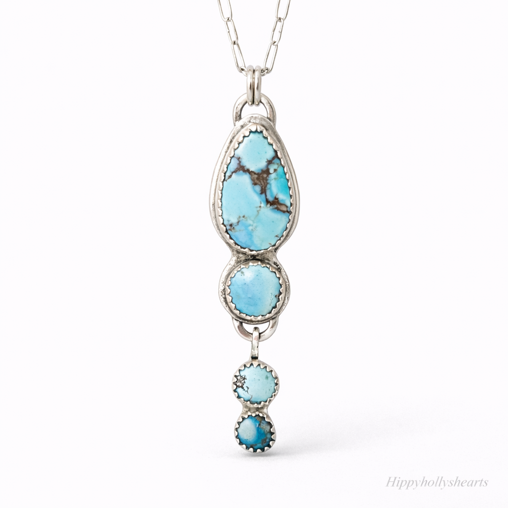 Golden hills turquoise drop necklace