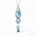 Golden hills turquoise drop necklace