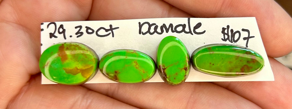 Damale turquoise cabochon set •29.30ct• Backed • Natural