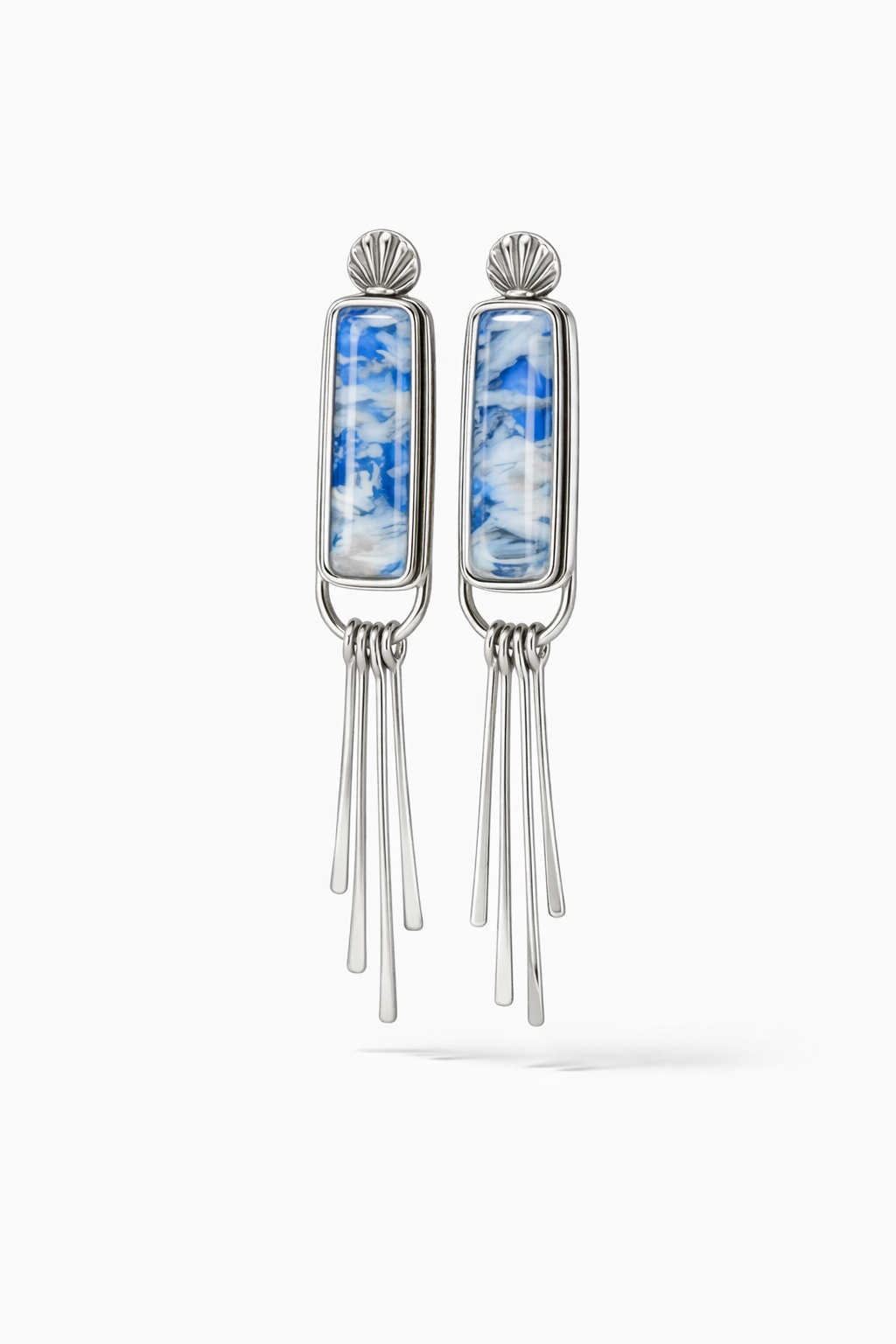 Sky plume agate handmade set