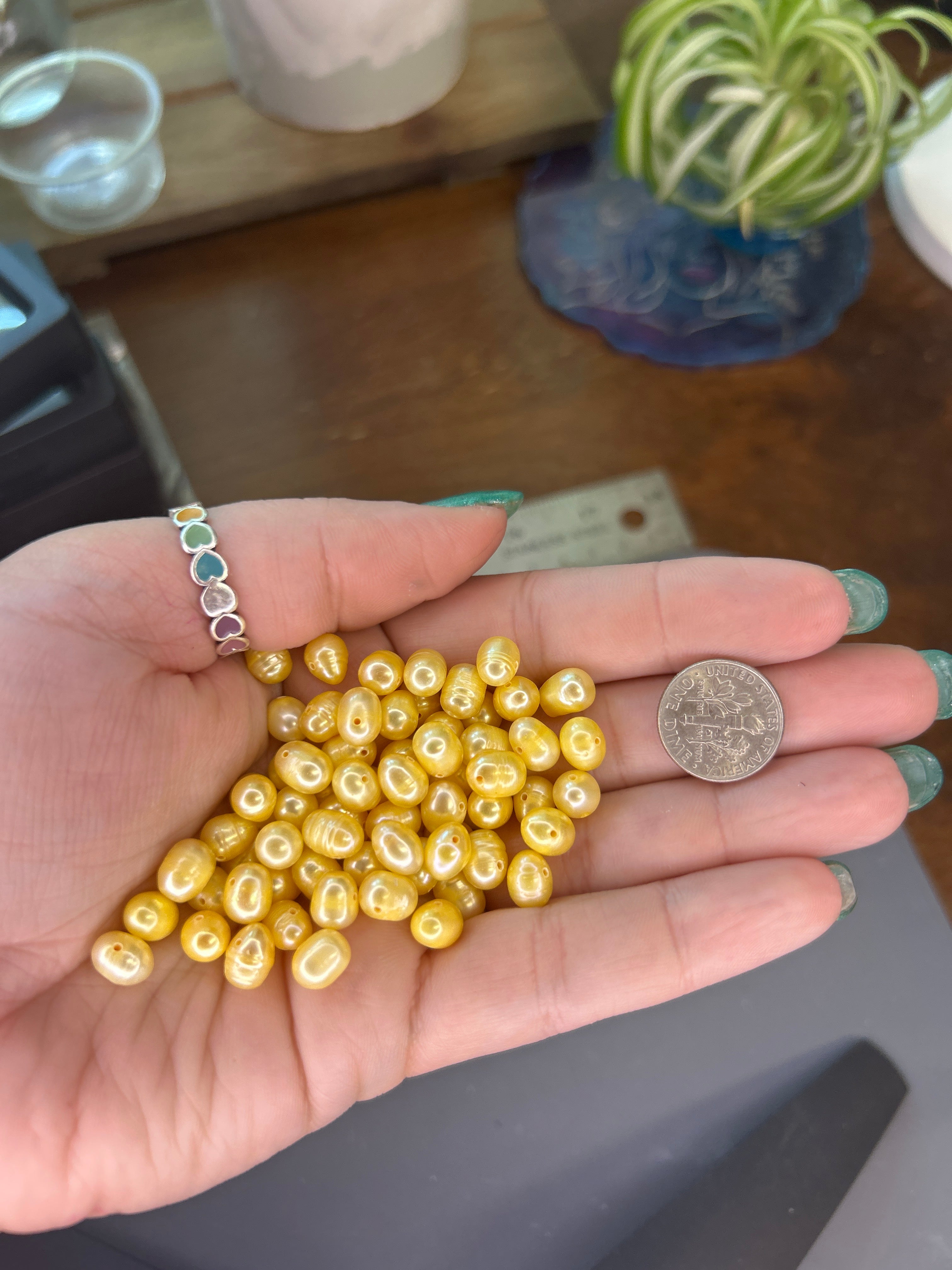 Yellow Mother of Pearl beads
