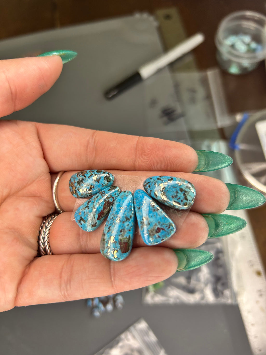 Ithaca peak mountain turquoise set