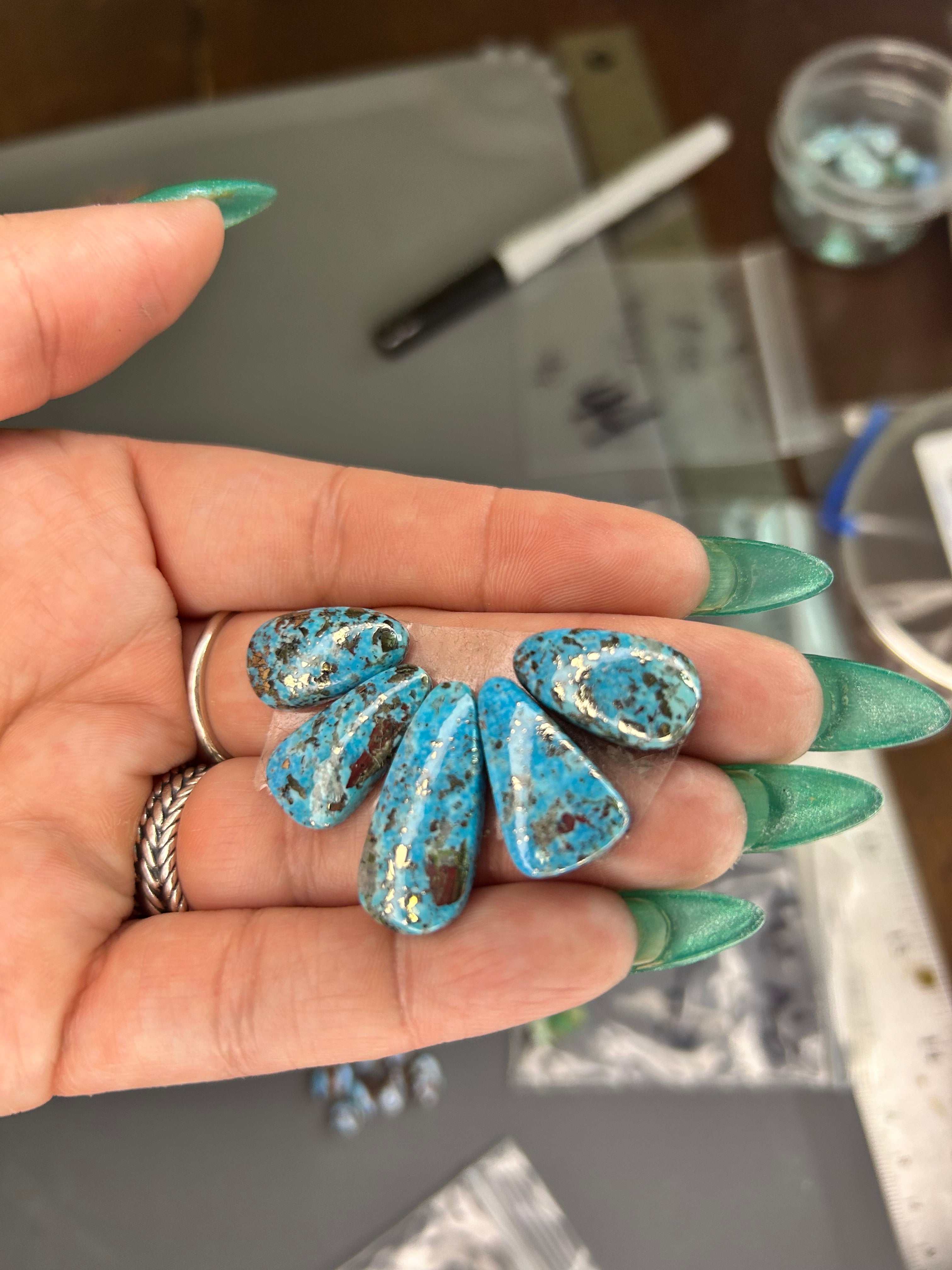 Ithaca peak mountain turquoise set