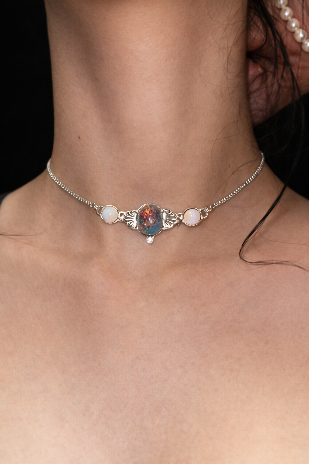 Australian and Ethiopian opal choker