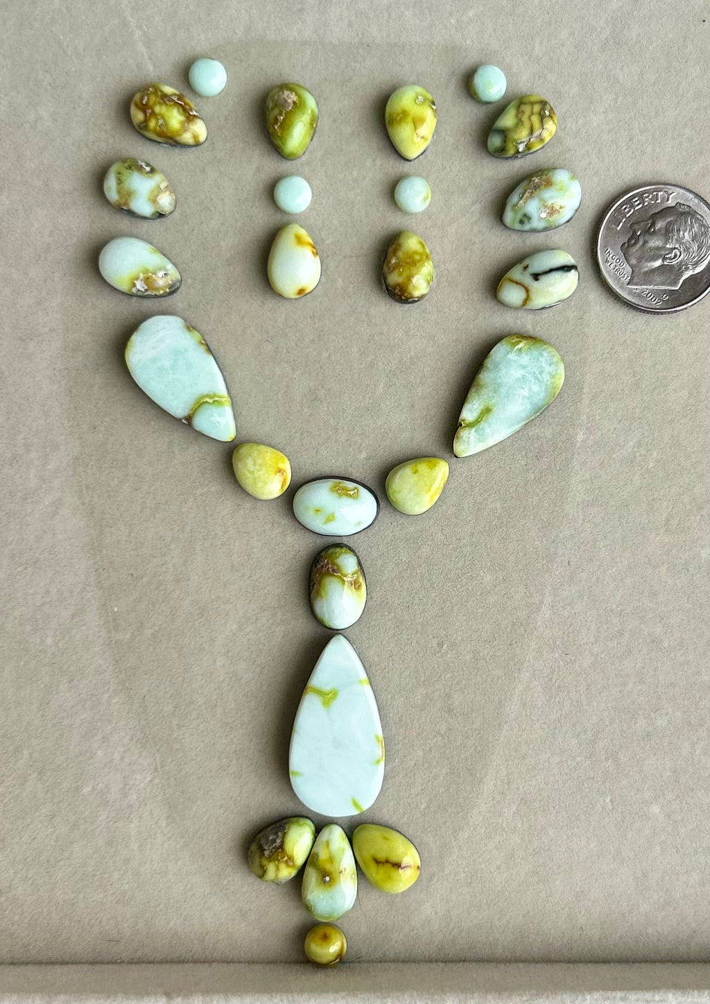 Palomino Variscite lariat & earrings cabochon only set