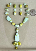 Palomino Variscite lariat & earrings cabochon only set