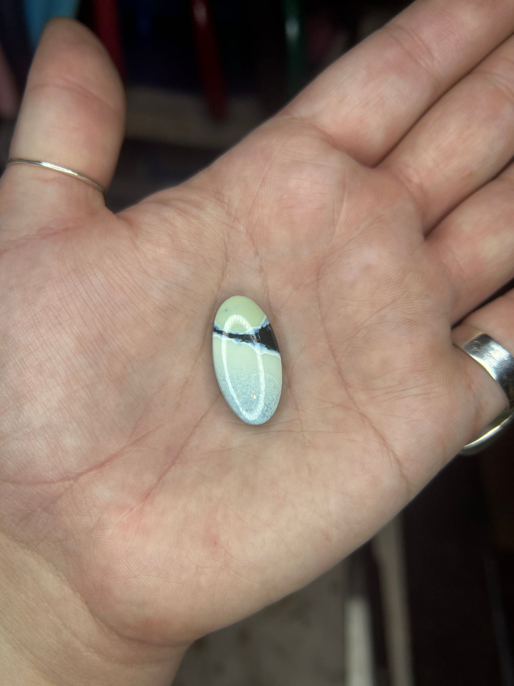 Polychrome White River cabochon