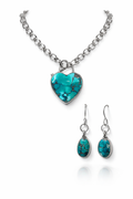 Hubie turquoise heart toggle necklace & earring set