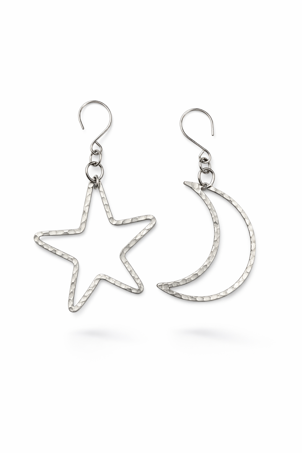 Sterling silver hammered earrings