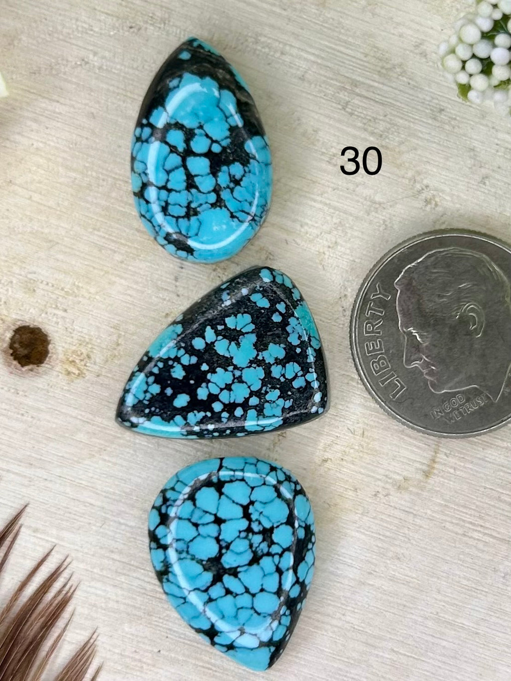 Kingman webbed turquoise set
