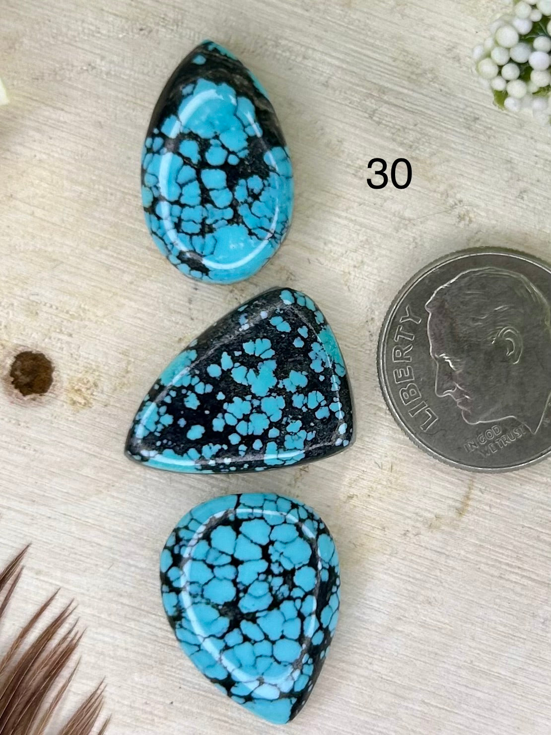 Kingman webbed turquoise set