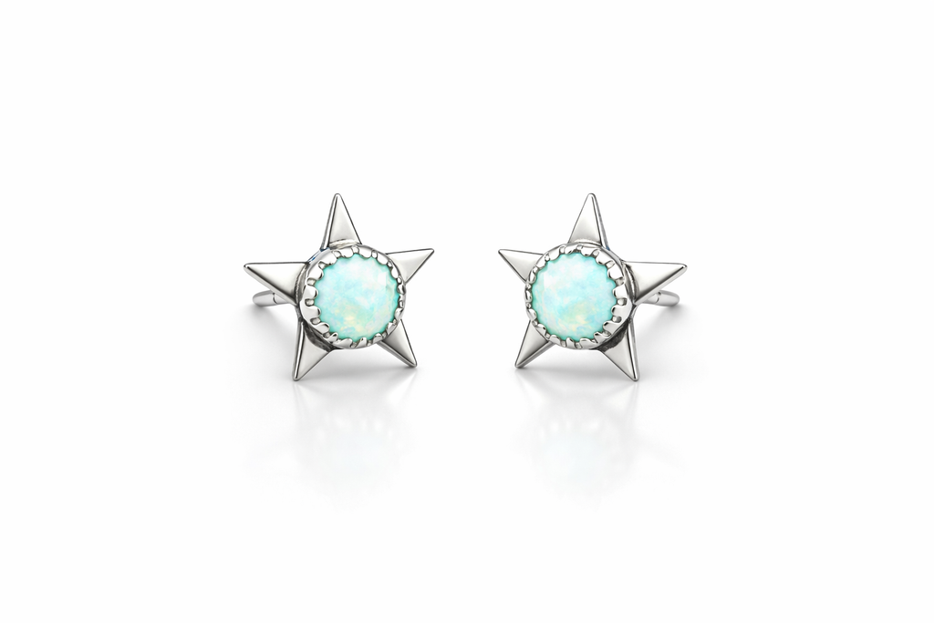 Golden hills turquoise star studs