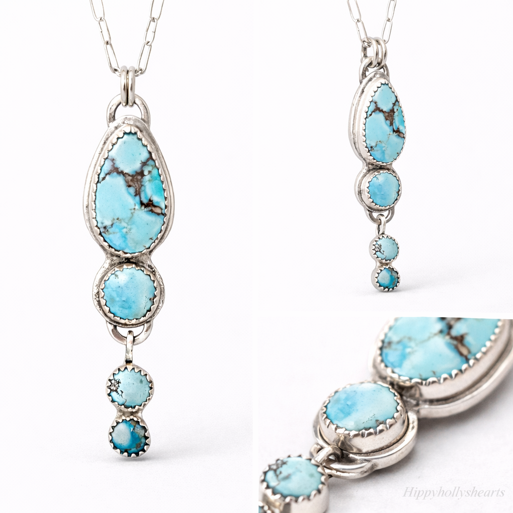 Golden hills turquoise drop necklace