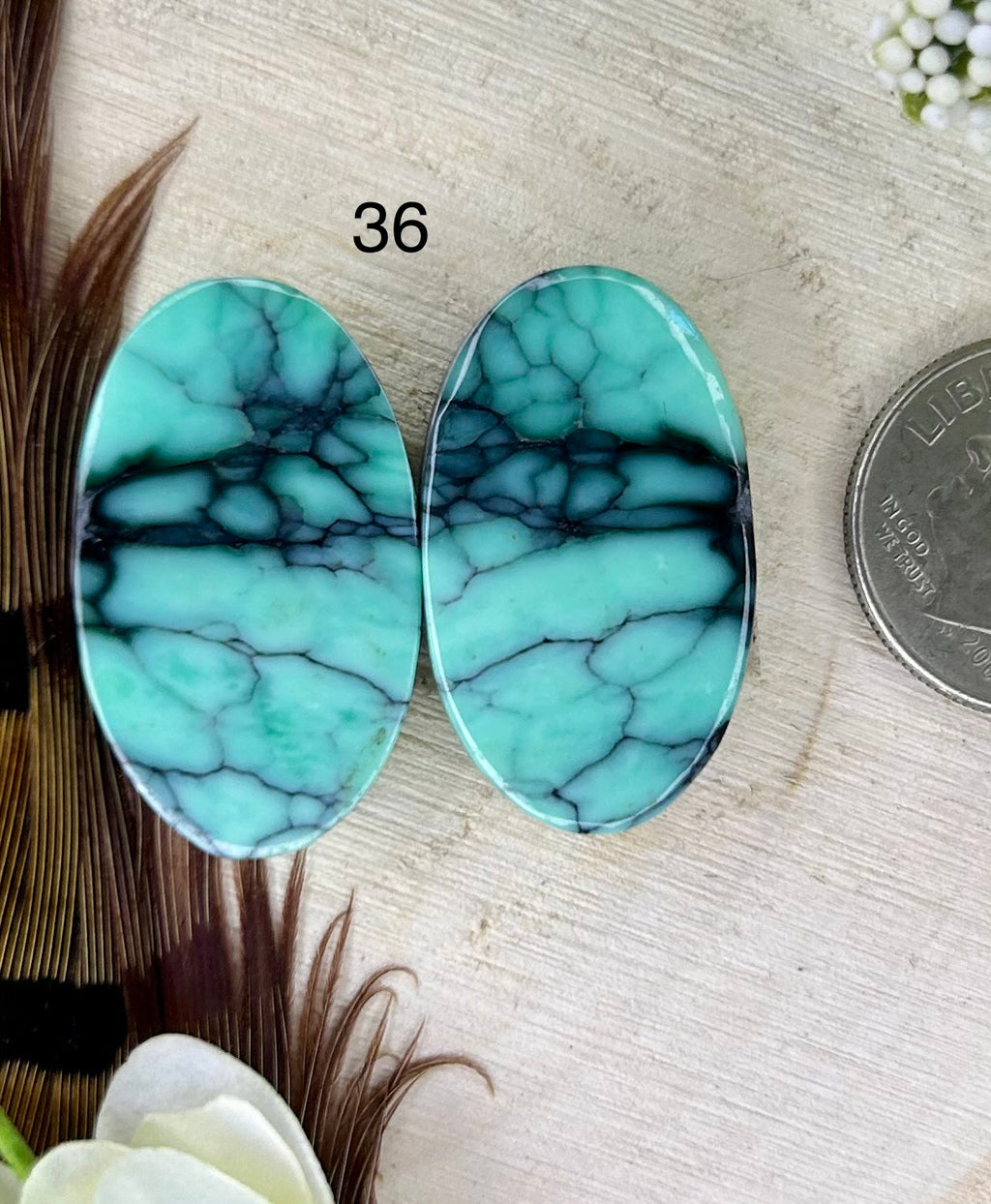 Peruvian Variscite pair • 22.4 ct •