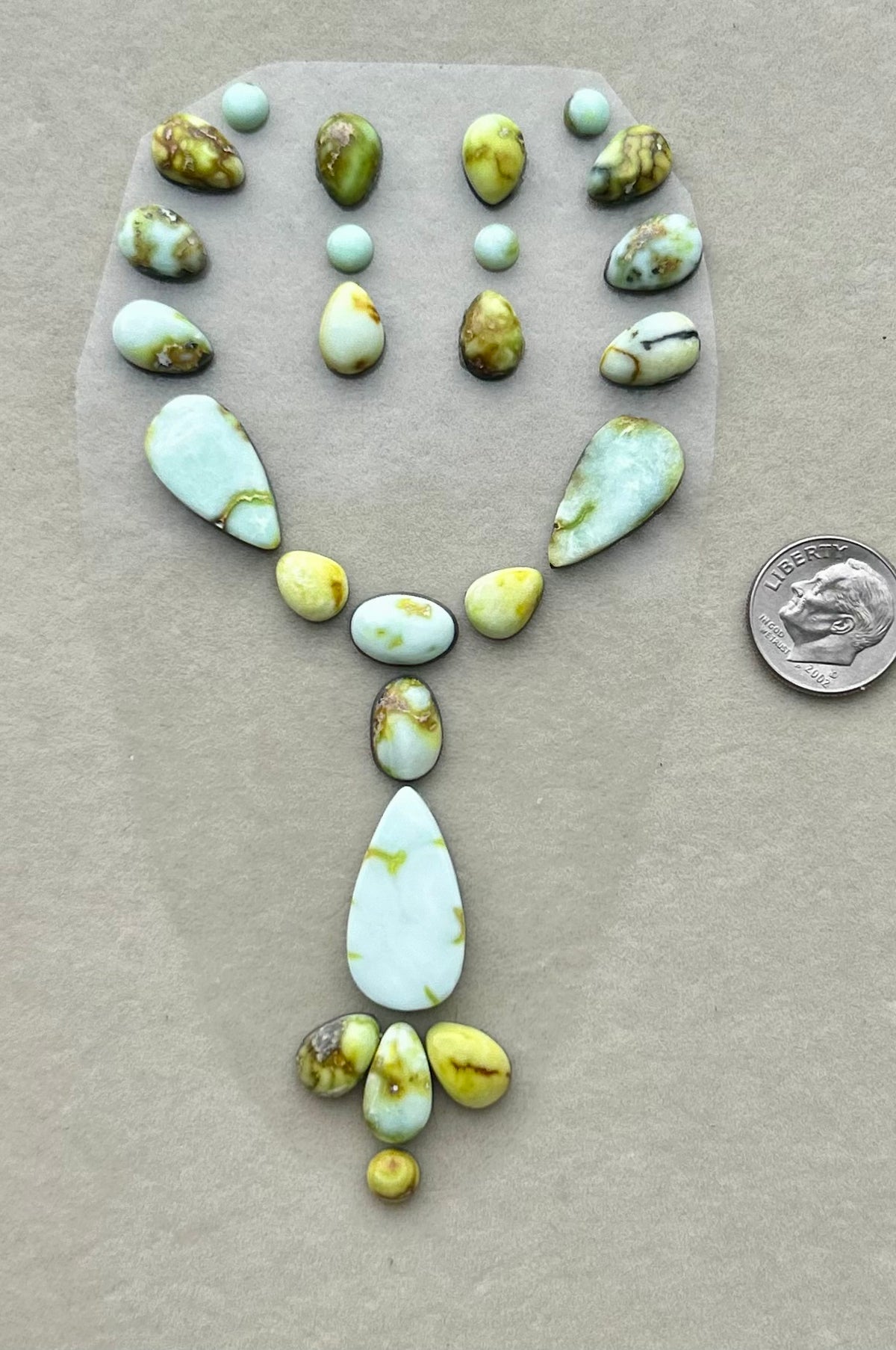 Palomino Variscite lariat & earrings cabochon only set