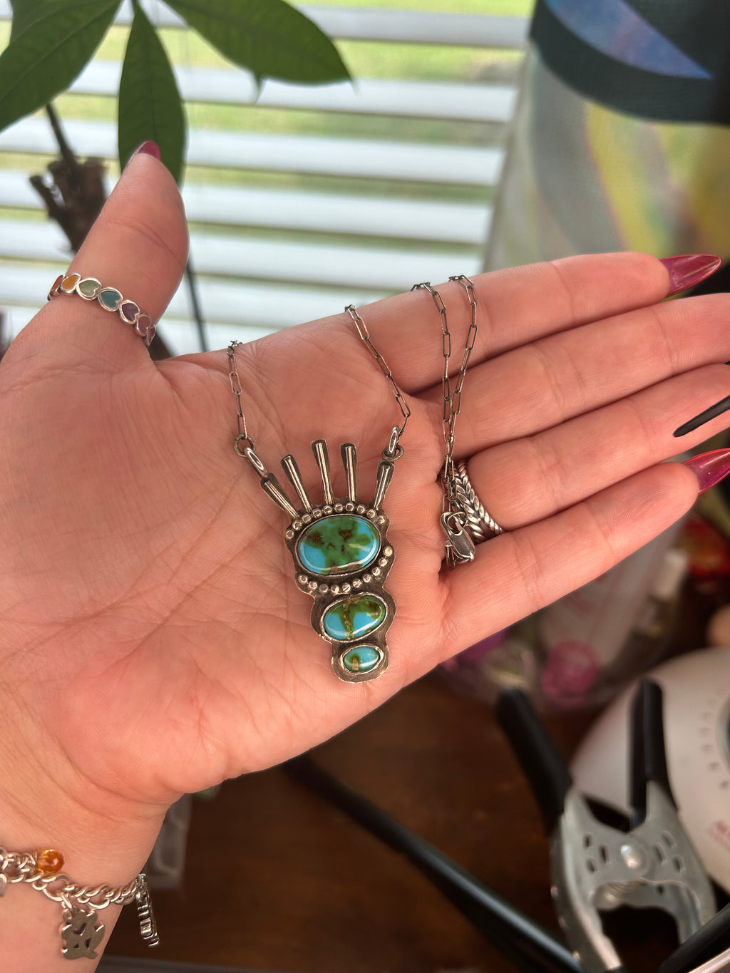 Sonoran gold turquoise eye necklace