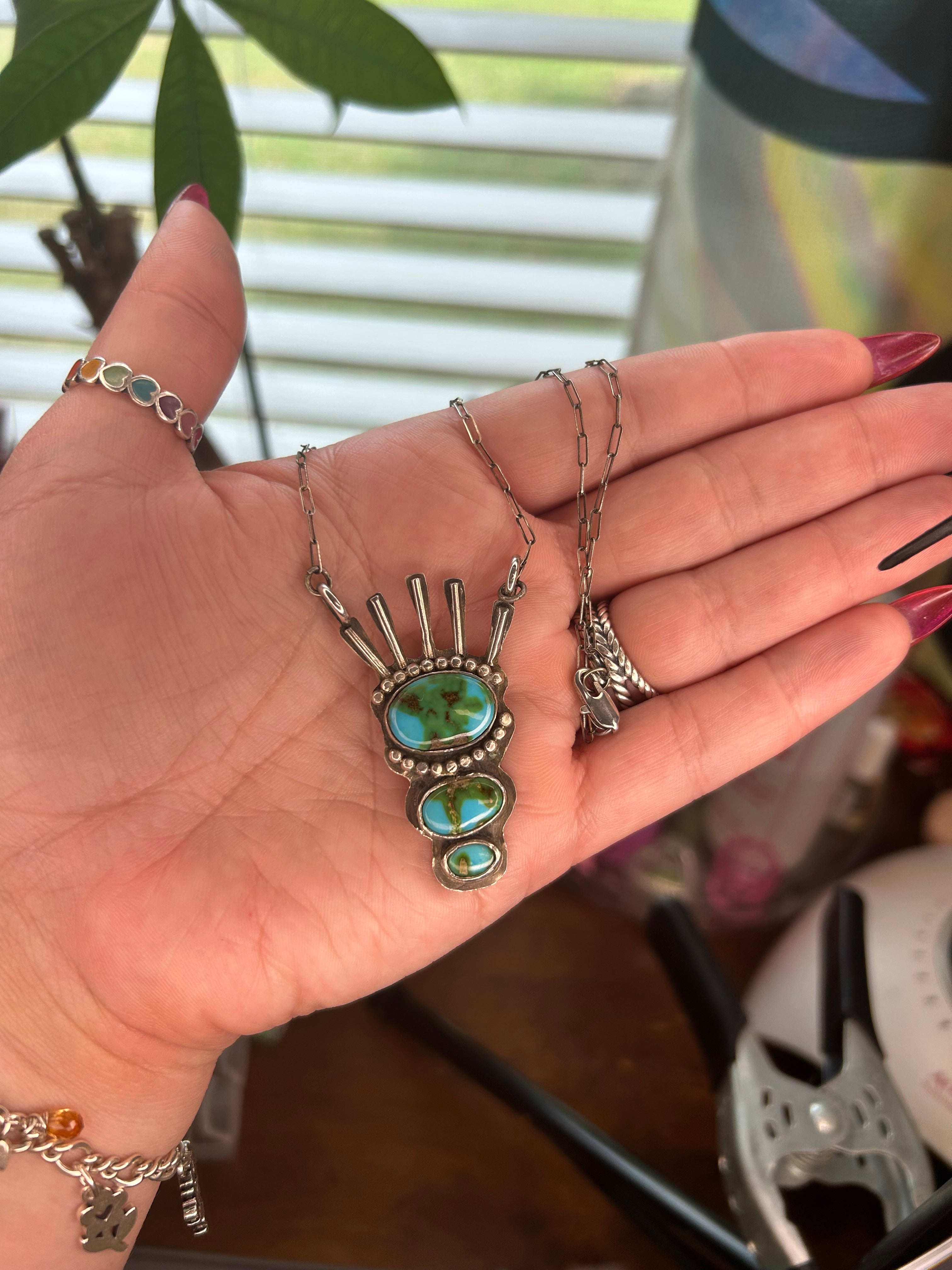 Sonoran gold turquoise eye necklace
