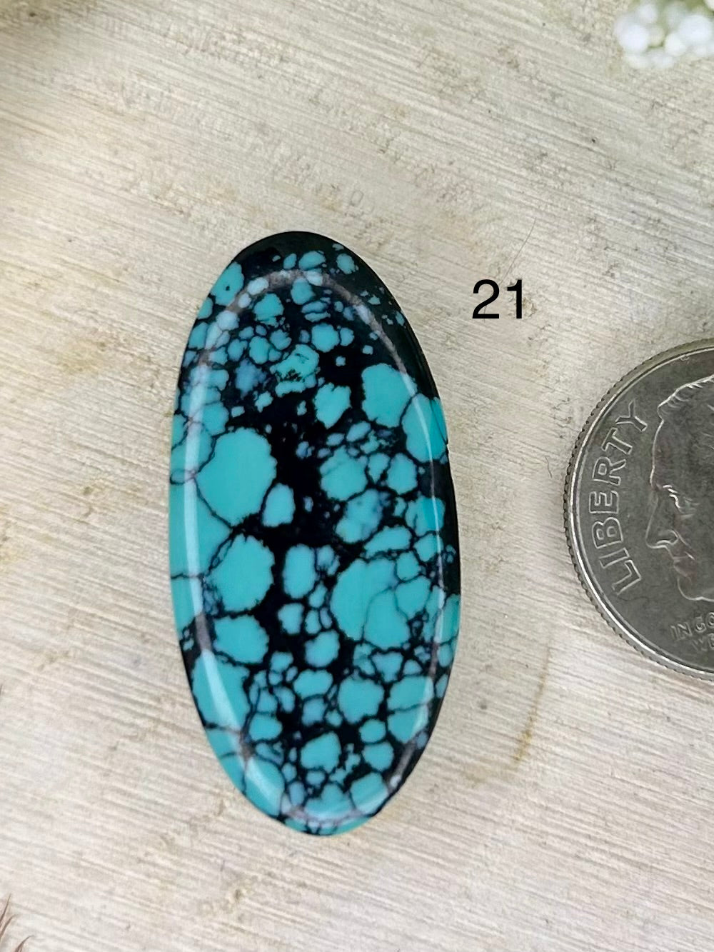 Kingman webbed turquoise cabochon
