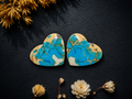 Sea Sediment heart cabochons • 23.95 ct