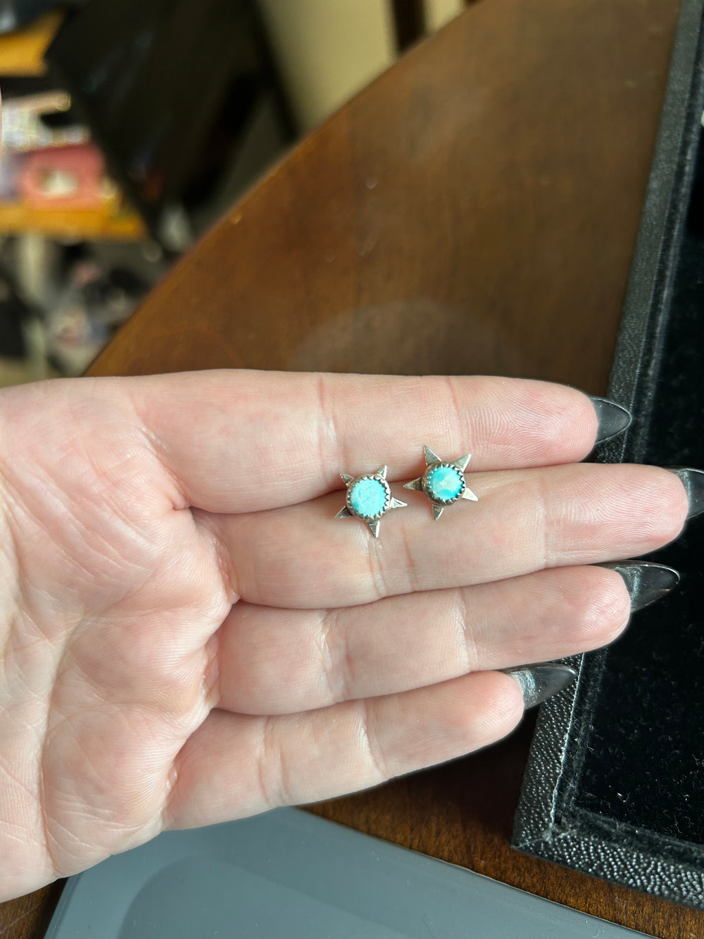 Golden Hills Turquoise Star Stud Earrings, Sterling Silver