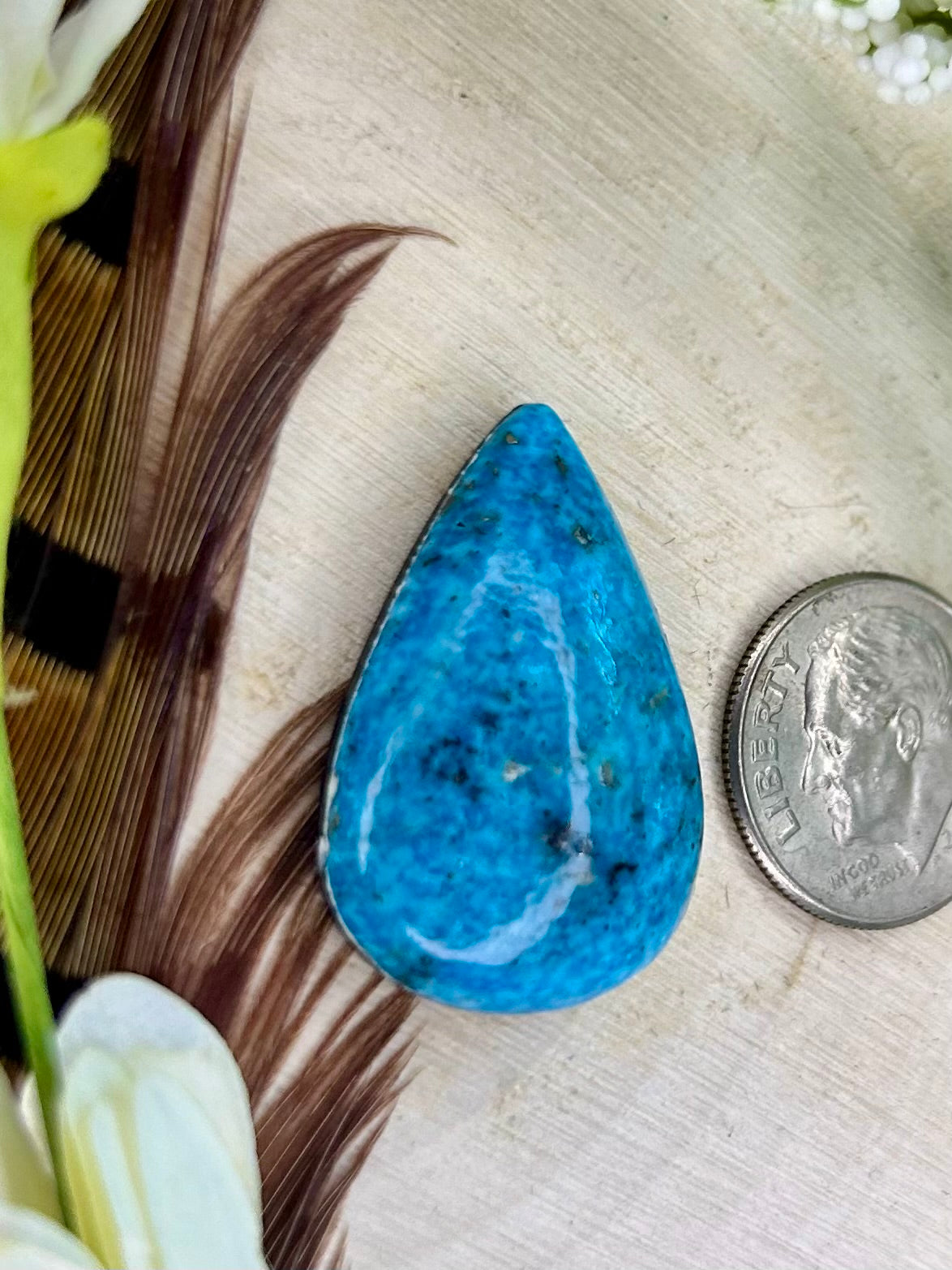 White water turquoise cabochon