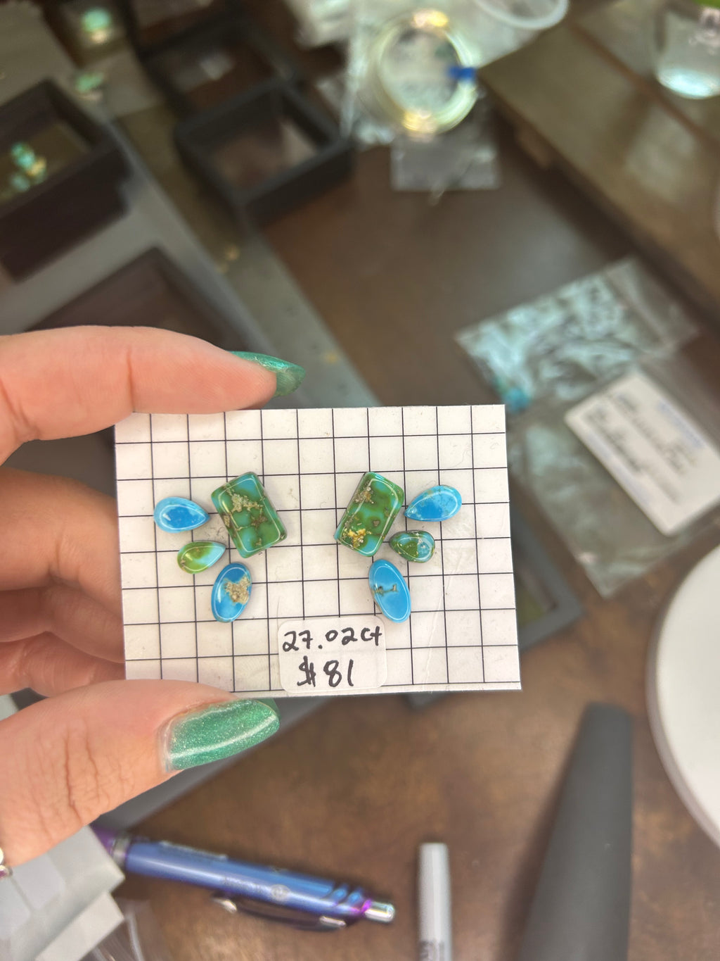 Sonoran & Kingman turquoise earring set