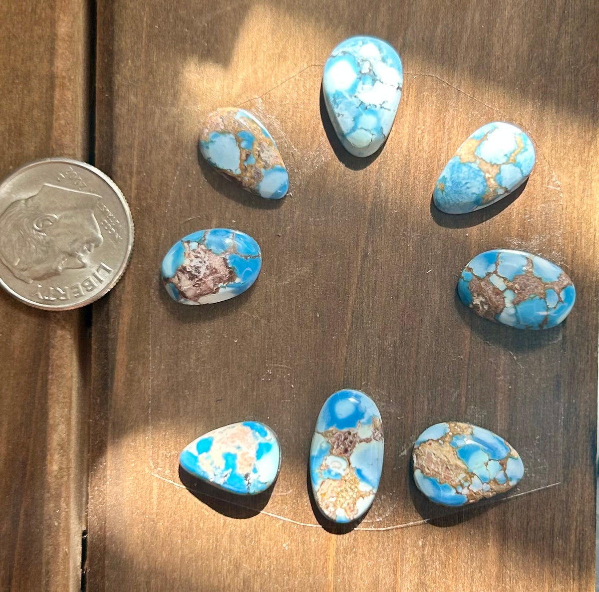 Natural Golden hills turquoise buckle cabochon set