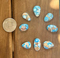 Natural Golden hills turquoise buckle cabochon set