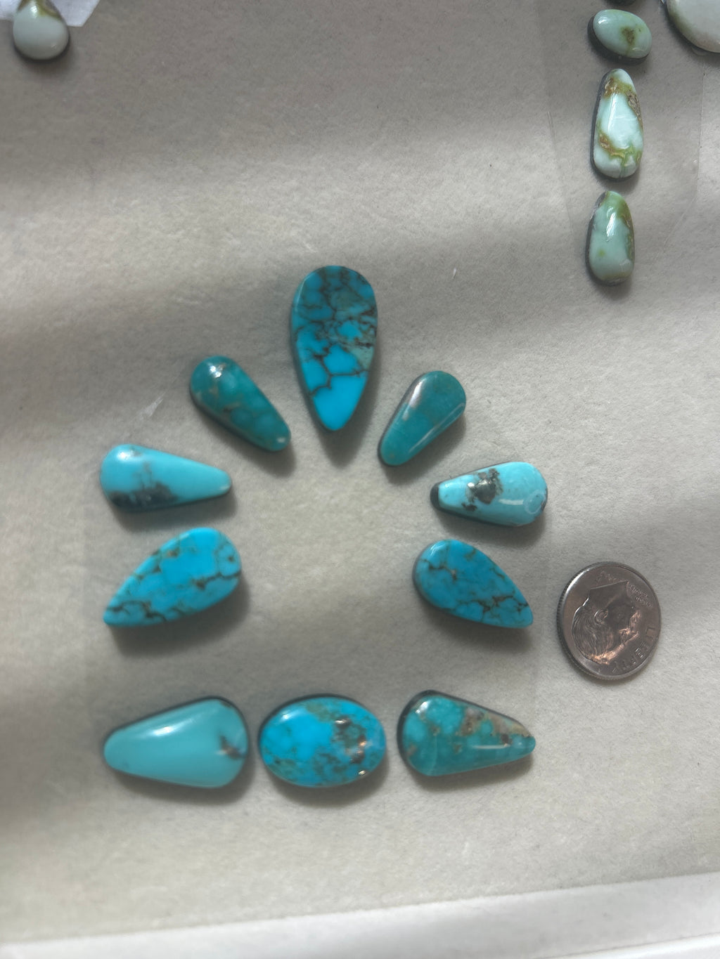 High grade Sonoran mountain & Kingman buckle set • 69.65 carats