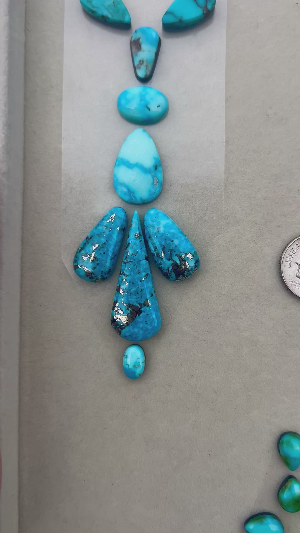 C| STB Sonoran gold turquoise cabochon set