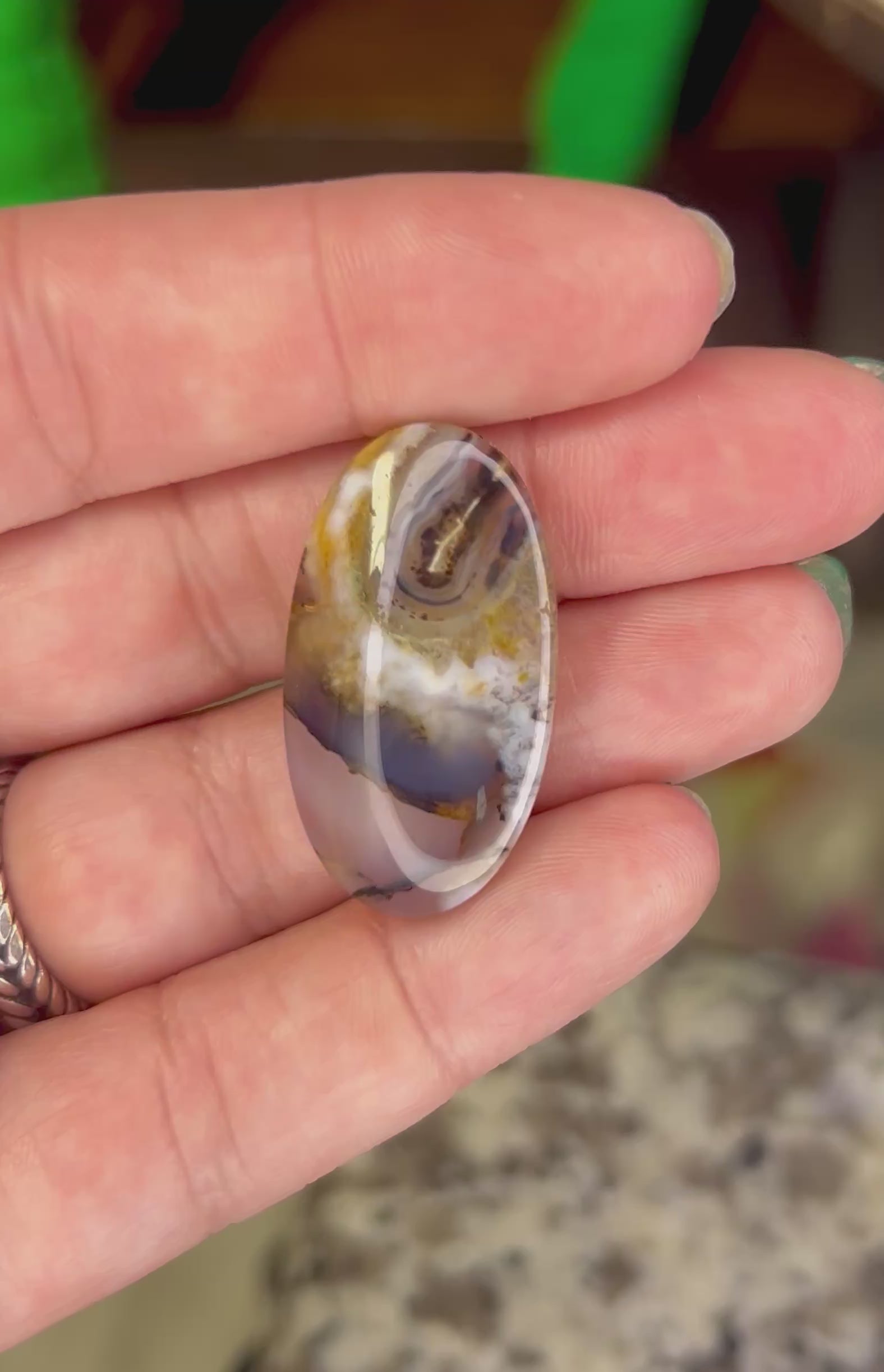 High grade Montana Agate cabochon