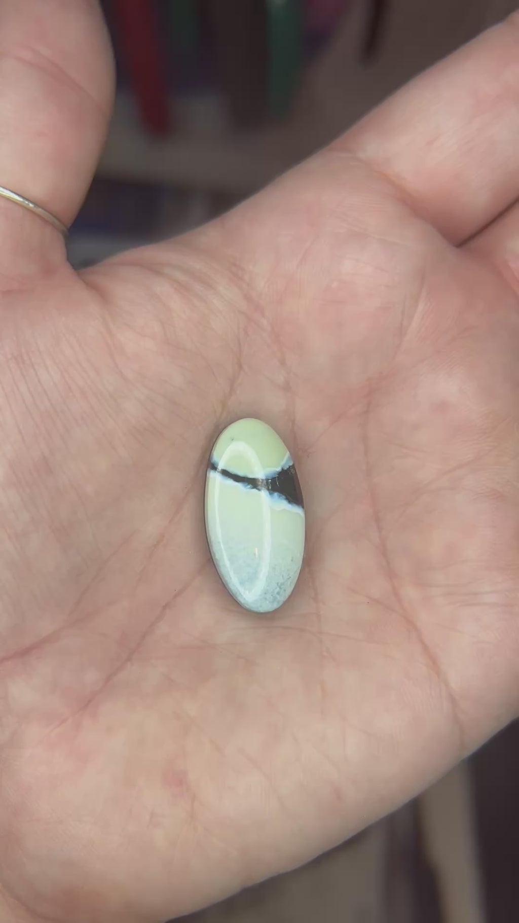 Polychrome White River cabochon