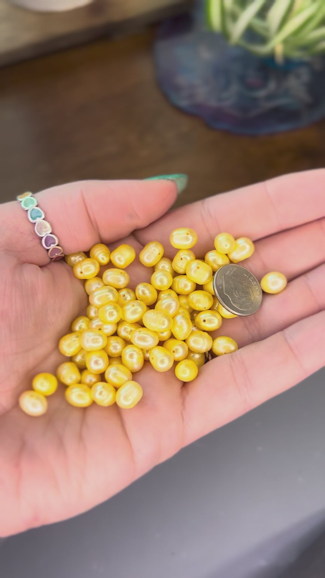 Yellow Mother of Pearl beads