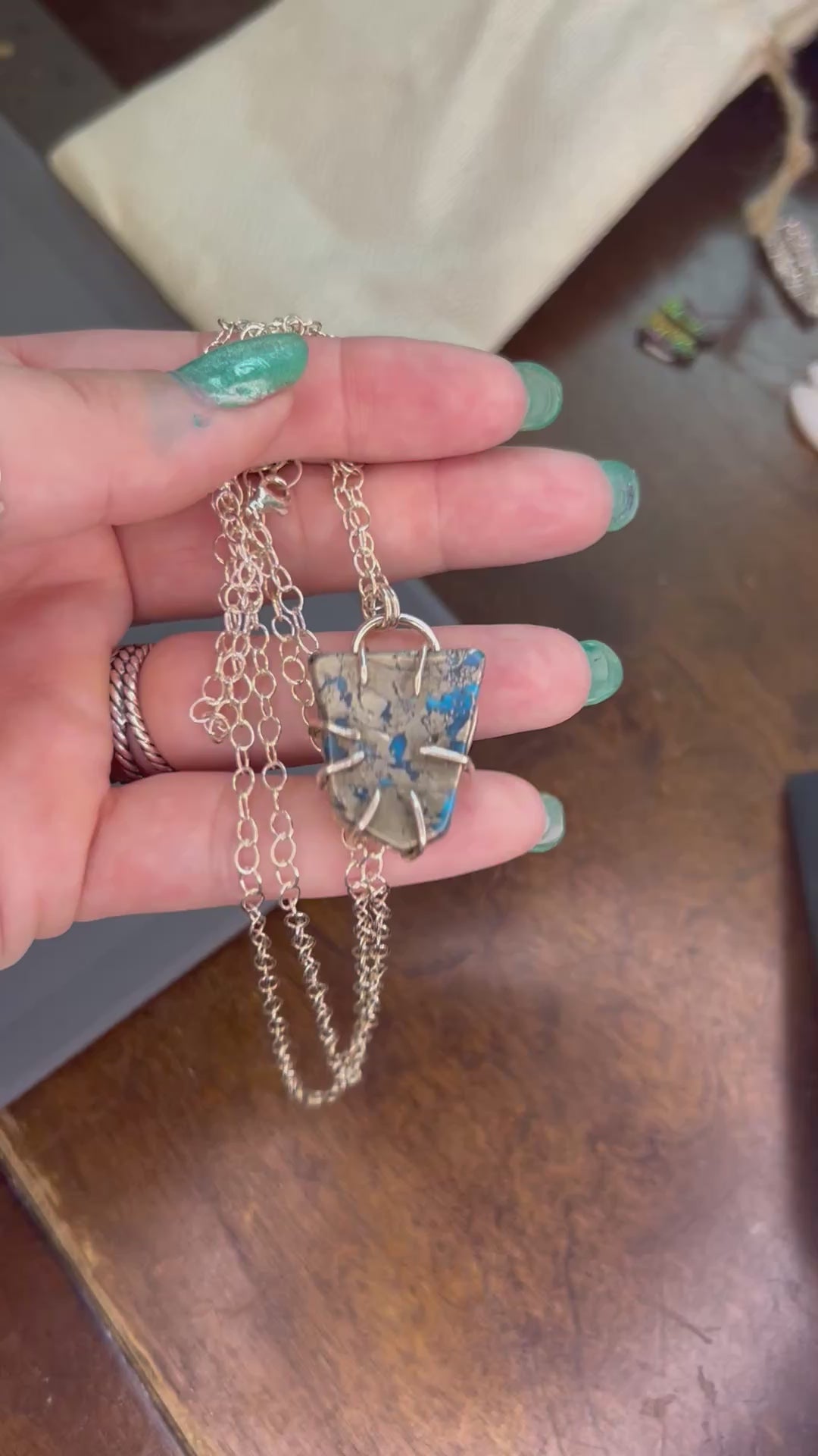 Itheca peak turquoise claw necklace
